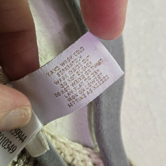 Chicos Ravishing Ruffles Open Front Cardigan Cream Metallic Striped Knit 0 / S / - Picture 5 of 10